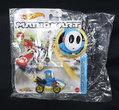 #ad Hot Wheels Super Mario Kart Light Blue Shy Guy Standard Kart 1:64 DieCast $33.99