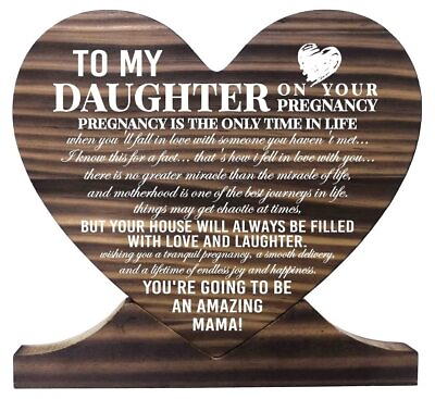 #ad AUII JO DESIGN Daughter Pregnancy Gift Printed Wood Plaque Baby Gift Wood Pla... $22.99