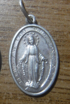 #ad Catholic Miraculous Medal Sterling Silver #2a $33.99