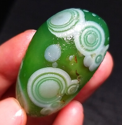#ad TOP 27G Green Gobi Agate Eyes Agate Crystal Healing Gift Stone Collection BB230 $49.90