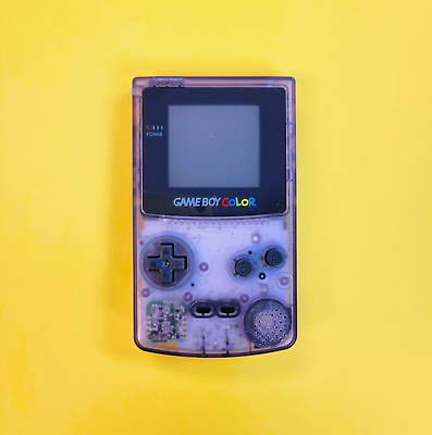 #ad Nintendo Game Boy Color Clear Atomic Purple 👾 CGB 001 GBC RESTORED NEW BODY $109.99