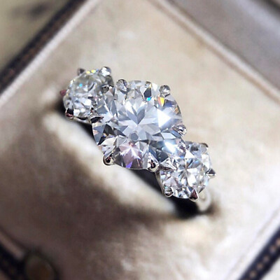 #ad Women Wedding Gift Cubic Zircon Elegant Party 925 Silver Filled Rings Sz 6 10 C $3.10