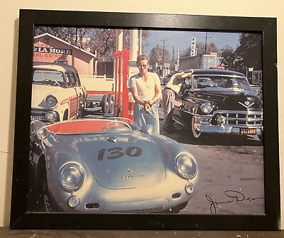 #ad James Dean Porsche Race Car Vintage Framed 16x20 Photo 1950s Movie Star Print $35.00