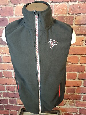 #ad Atlanta Falcons Men#x27;s Small Black Red Fullzip Fleece Vest 🏈 $27.98