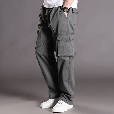 #ad Big Size 10XL 12XL 13XL Men Cargo Pants Cotton Pocket Loose Casual Safari Pants $51.19