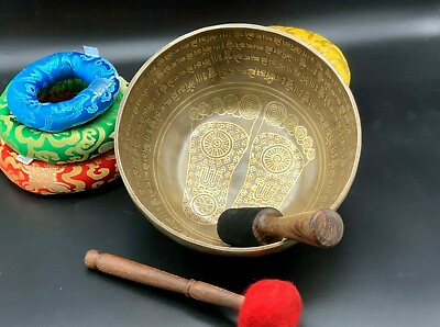 #ad 12quot; Tibetan singing bowl meditation bowl Chakra healing handmade in Nepal $284.05