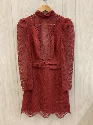 #ad Saylor Celia Lace Mini Dress Women’s Size XS Red NEW MSRP $286 $19.96