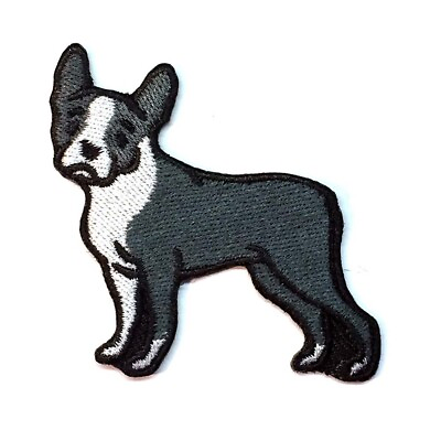 #ad Boston Terrier Iron On Embroidered Patch $12.99