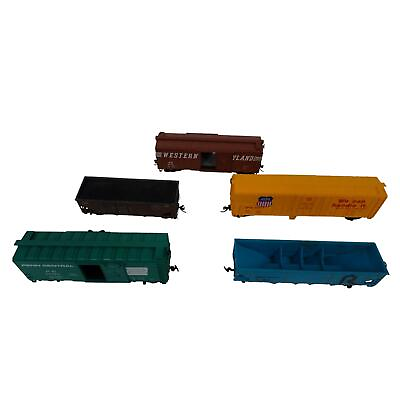 #ad Mixed Lot 5 HO Scale Bachmann Freight Box Hopper Cars Western Union Pacific WS18 $24.99