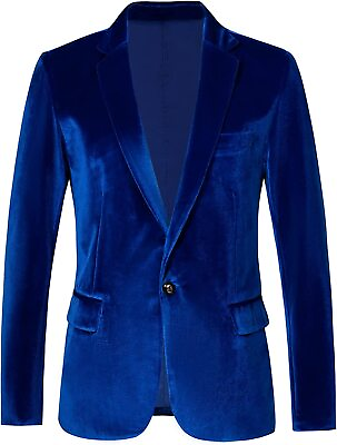 #ad RONGKAI Mens Velvet Blazer Slim Fit Fashion Suit Jacket for Wedding Prom Dinner $77.23