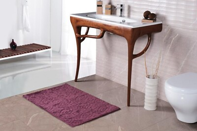 #ad 100% Turkish Cotton Bathroom Rug 24x38 Shique Abelia Purple $34.99