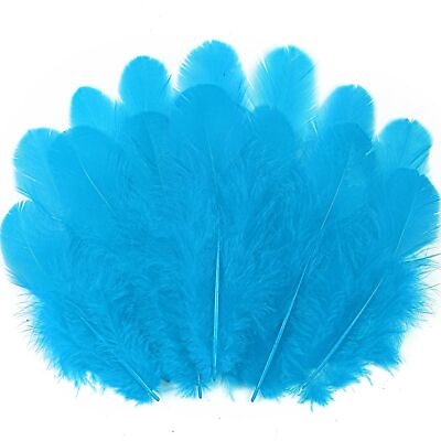 #ad 300pcs Turquoise Feathers for Crafts 3 5inch Craft Feathers Bulk for Weddin... $10.77