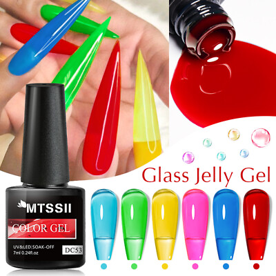 #ad MTSSII 7ML Jelly Transparent Nails Soak Off UV Summer Gel Nail Polish Salon DIY $1.69