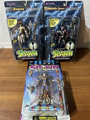 #ad Lot Of 3 Spawn Action Figures Commando Spawn Angela the Goddess New Package $16.99