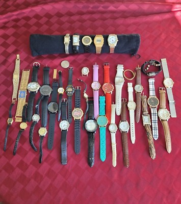 #ad Lot Fashion Watches 32 Full Pieces W Bands Non Working Rework Upcycle 3.3lbs $40.00