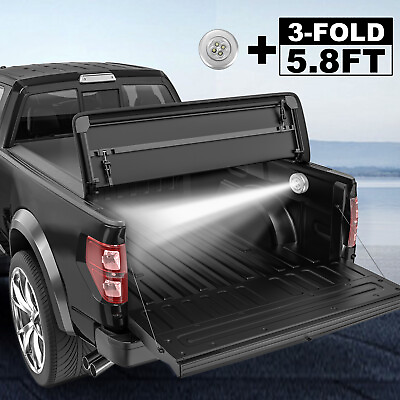 #ad TRI Fold 5.8FT Bed Soft Tonneau Cover For 2019 2024 Silverado Sierra 1500 Truck $143.79