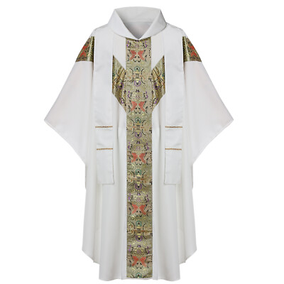 #ad Christian Church Liturgical Clergy Chasuble Pastor Priest Robe With White Stole $33.99