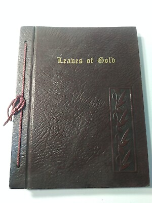 #ad 1948 Leaves of Gold Book by Clyde Francis Lytle Leather Cover Prayer Inspiration $14.99