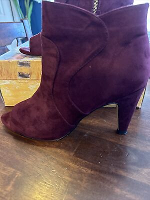 #ad Ankle Boot Burgundy Suede With Peep Toe Bella Vita Noah II Size 11 $30.10