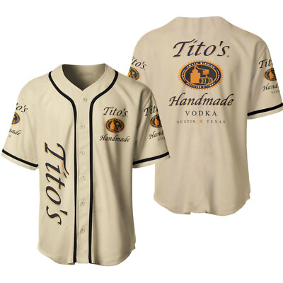 Unique Awesome Beige Tito#x27;s Vodka Handmade Acohol Baseball Jersey Size S 5XL $34.99