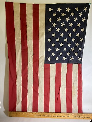 #ad American Flag Large 23.5”x33.5” USA Red White amp; Blue 100% Polyester Distressed $12.99