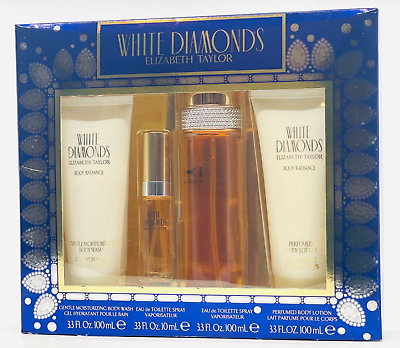 #ad #ad Elizabeth Taylor White Diamonds EDT 4 PCS Gift Set Perfume Lotion amp; Body Wash $44.99