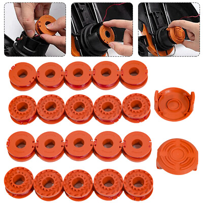 #ad 20 pack WA0010 Grass Trimmer Spools Line 2 Caps For WORX Weed Eater Edger $10.01