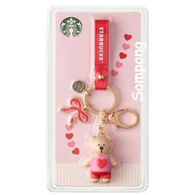 #ad Starbucks Valentine Gift Keychain 2024Limited Bearista Bear Heart Ribbon Cute1Pc $32.59