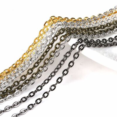#ad #ad 5Meters Metal Link Chain Gold Silver Color Necklace Chains DIY Jewelry Findings $11.85
