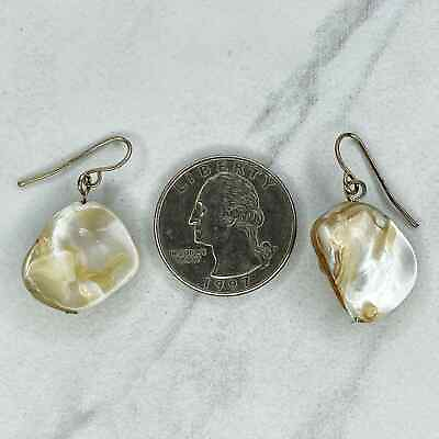 #ad Silver Tone Shell Dangle Earrings Pierced Pair $6.99