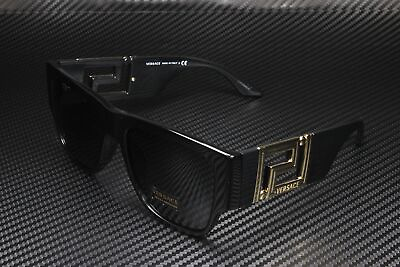 #ad VERSACE VE4403 GB1 87 Black Dark Grey 57 mm Men#x27;s Sunglasses $139.95
