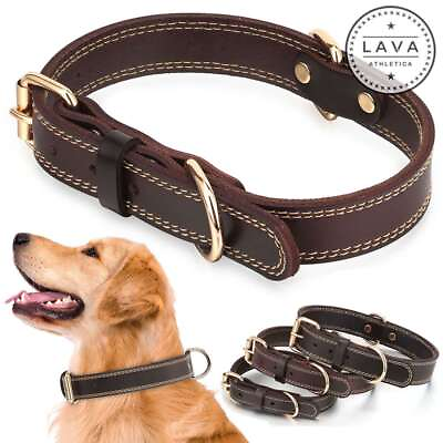 #ad Genuine Leather Dog Collar Durable Alloy Hardware for Medium Extra Large Dogs US $9.20