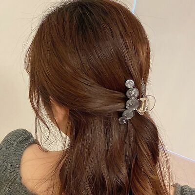 #ad 1pc Rhinestone Flower Hair Claws Simple Geometric Fashion Crab Women Hair Access $11.08