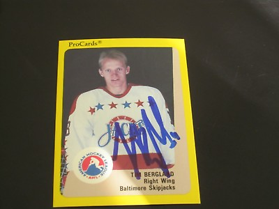 #ad TIM BERGLAND AUTOGRAPHED 1989 AHL PROCARDS BALTIMORE SKIPJACKS CARD $3.00