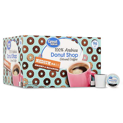 #ad Donut Shop 100% Arabica Medium Roast Ground Coffee Pods 96 Ct $24.63