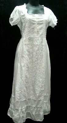 #ad Bohemian boho cotton chemise Edwardian Victorian dress fully lined sizes S XL $40.00