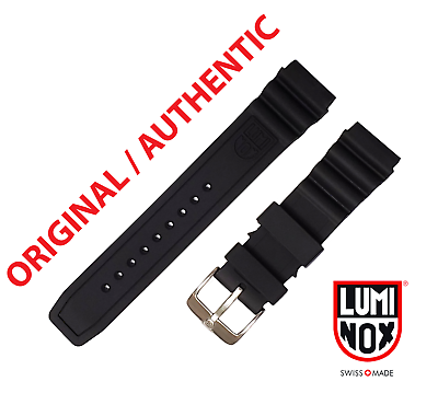 #ad Original Luminox Watch Band 22mm 3000 3100 3200 3400 3600 8400 8800 BLACK SILVER $24.49
