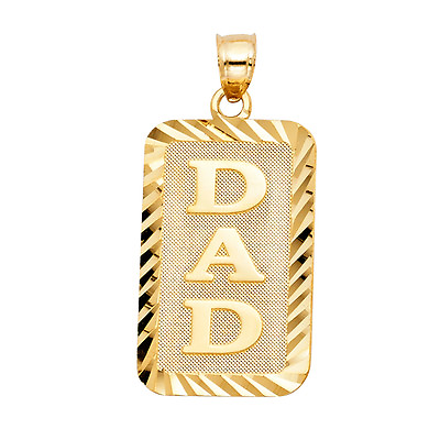#ad 14k Yellow Gold Dad Pendant Charm Father#x27;s Day Gift for Proud Dads $314.70