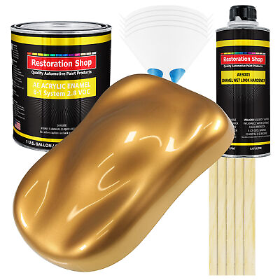 #ad Restoration Shop Autumn Gold Metallic Acrylic Enamel Gallon Kit Auto Paint $219.99