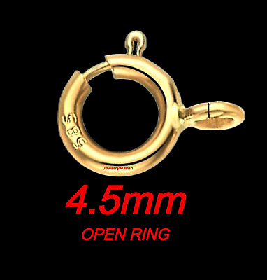 #ad 4.5mm 14k Yellow Gold Spring Ring Clasp OPEN Jump Ring JewelryMaven ITALY $11.95