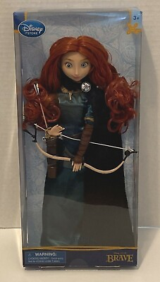#ad Disney Store MERIDA BRAVE Princess Classic Doll Bow Arrow Cape NIB 2012 $27.85