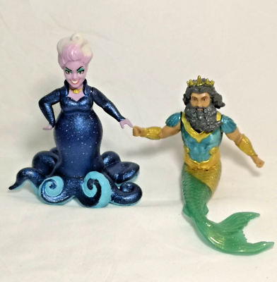 #ad Disney Little Mermaid Live Action Movie 4 inch Ursula Octopus amp; King Triton $18.99