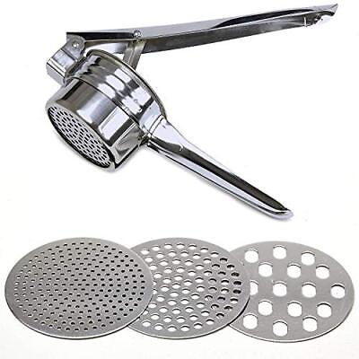 #ad Stainless Steel Potato Ricer – Manual Masher Silver Chrome $20.04
