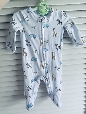 #ad ADEN ANAIS BABY 0 3 MONTHS LONG SLEEVE ZIPPERED FOOTED SLEEPER 1 PIECE ANIMALS $8.00