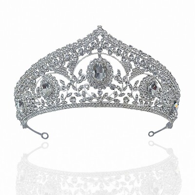 #ad 6cm Tall Quality Heart CZ Crystal Wedding Bridal Queen Princess Prom Tiara Crown AU $27.99
