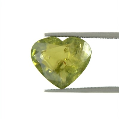 #ad 7.7ct Heart Yellowish Green Natural Copper Bearing Tourmaline Mozambique $139.70