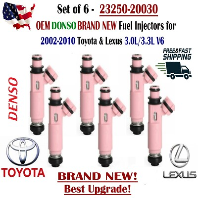 #ad NEW x6 DENSO OEM Best Upgrade Fuel Injectors For 2002 10 Toyota amp; Lexus 3.0 3.3L $485.99
