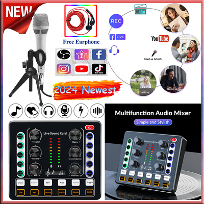 #ad Podcast Microphone Bundle PRO Superior Sound Card Kit Voice Changer For Youtube $36.00