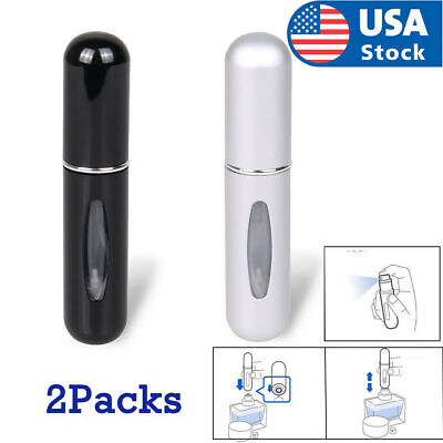 #ad 2PCS Portable Travel Perfume Bottle Atomizer Spray disinfection Refillable USA $7.98
