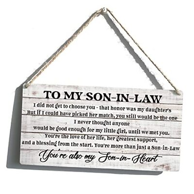 #ad Inspirational Gift Signs Farmhouse to My Son in Law I Did Not Get to inlaw $19.60